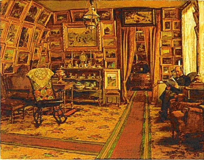 johan krouthen Stiftsbibliotekarie Segersteen i sitt hem China oil painting art